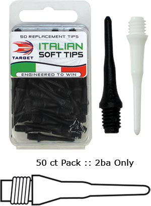 Italian Dart Tips - Black or White